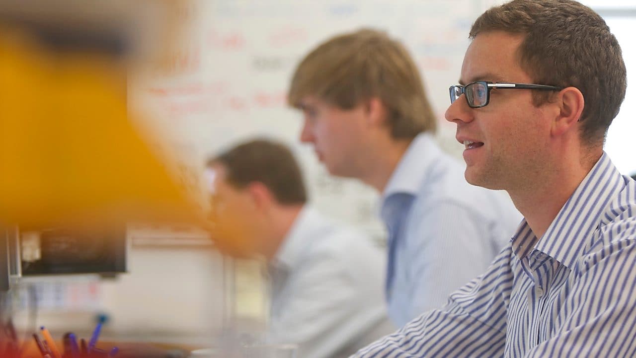 Shell Shipping and Trading staff at work in an office on The Strand, London